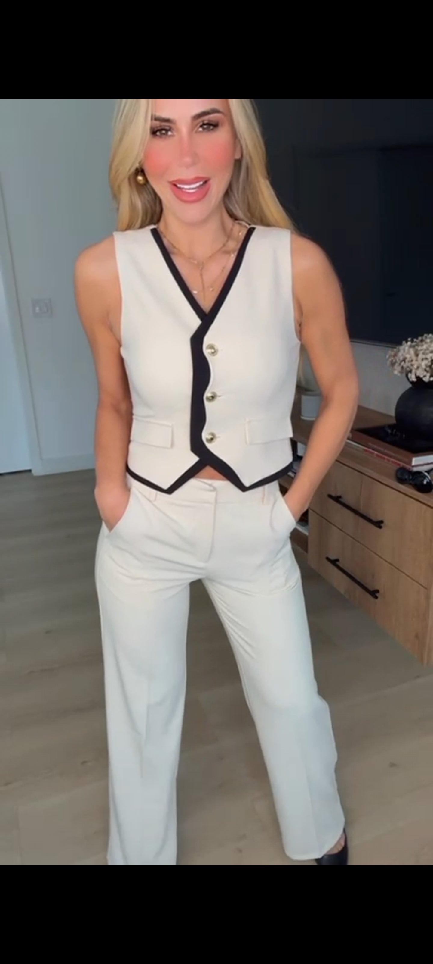 VEST SET BEIGE